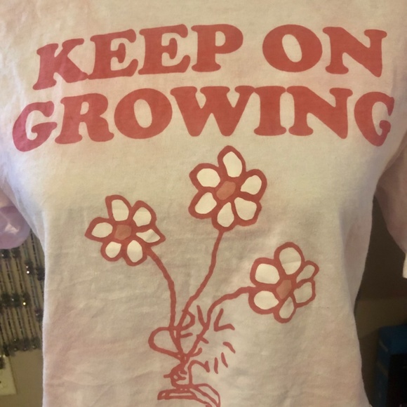 Pink crop top 100% cotton oversized size XS by Peanuts adorable for working out - Picture 4 of 8